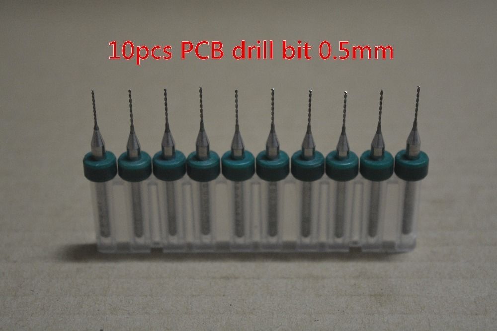 10pcs 0.5mm circuit board PCB mini drill bit carving bit for SMT CNC Φ3.175mm