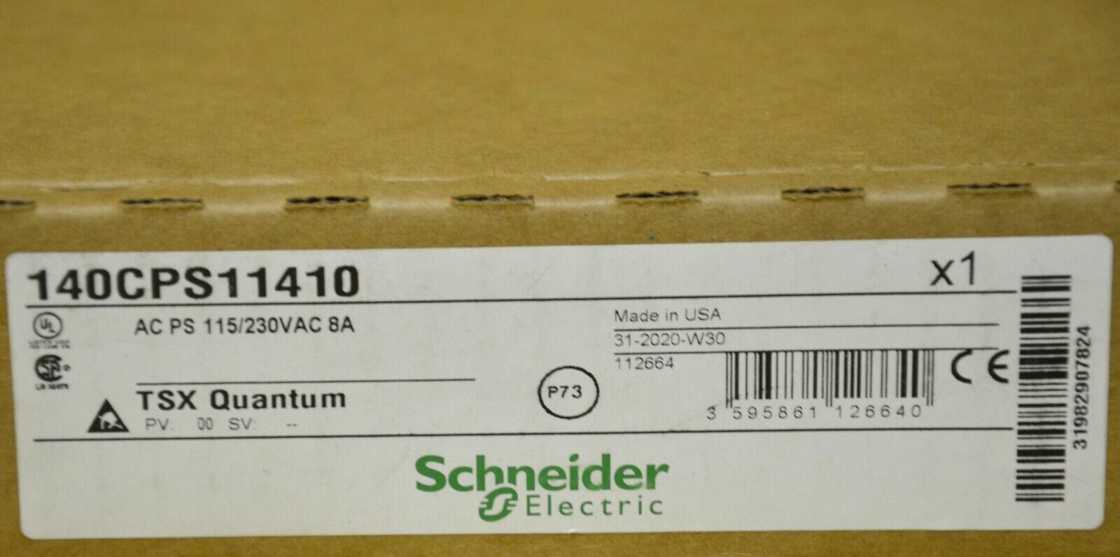 2020 New Modicon Schneider Electric 140CPS11410 PLC Power Supply TSX Quantum