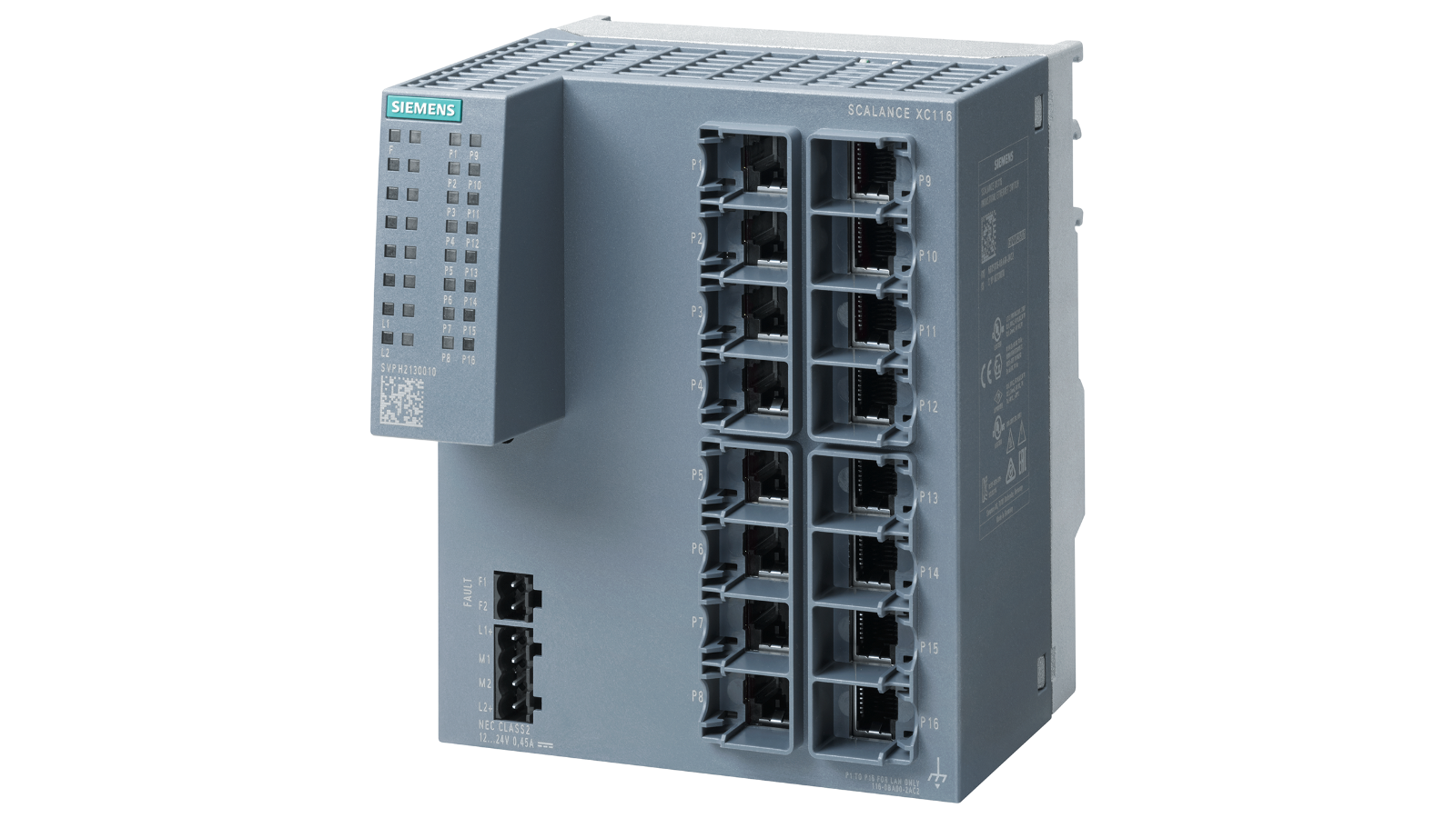 Siemens SCALANCE XC116 IE Switch, 16x 10/100 Mbps 6GK5116-0BA00-2AC2