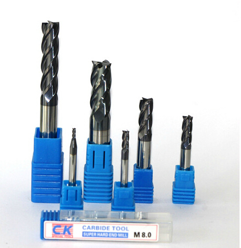Spiral Bit Milling Tools Carbide CNC End mill Router bits 4 Flutes 10pcs