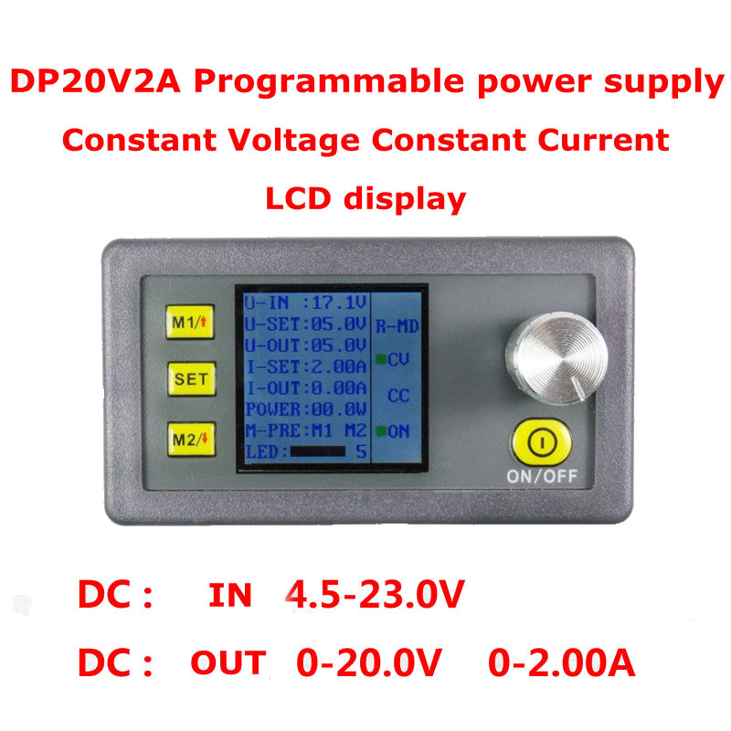 DP20V2A Constant Voltage and current Step-down Programmable Power Supply module buck Voltage converter LCD display voltmeter